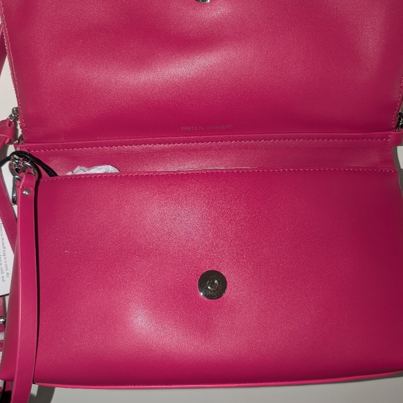 Rebecca Minkoff crossbody. Acid pink. 7" tall 11" wide. BNWT - Picture 8 of 13